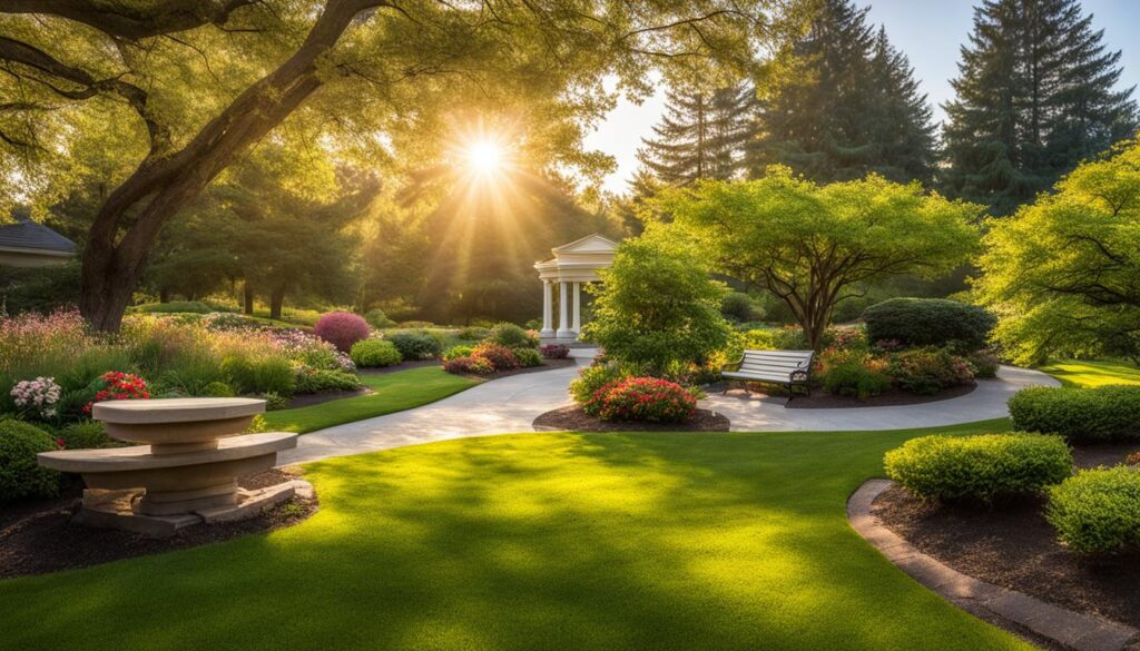 beautiful funeral home garden
