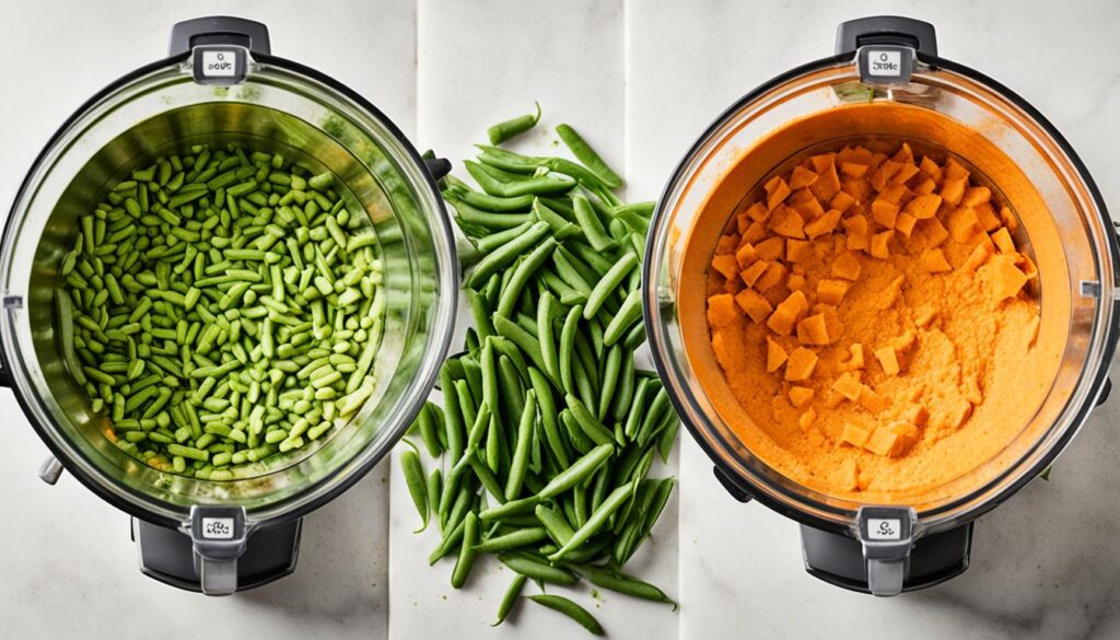 sweet potatoes and green beans